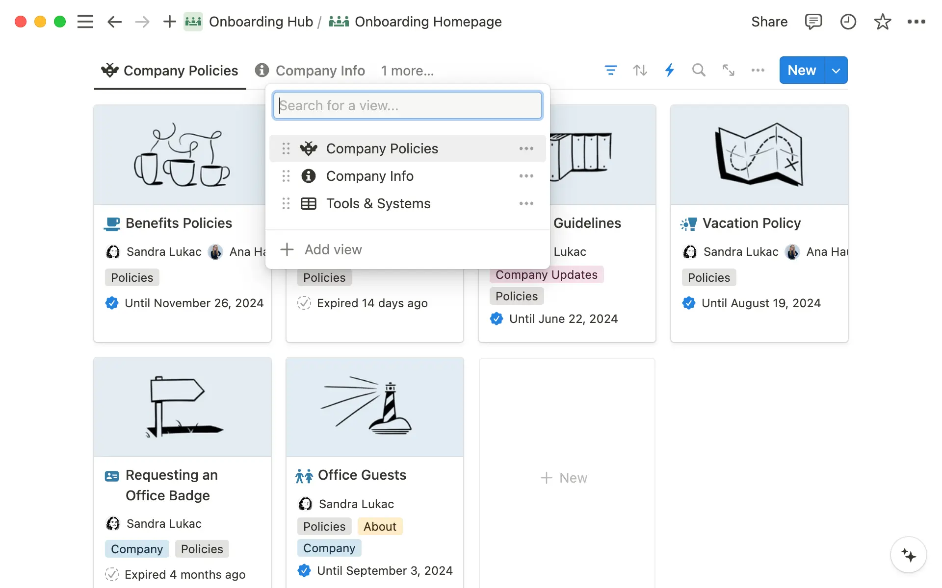 Visualizações podem ajudar a organizar as informações do wiki.