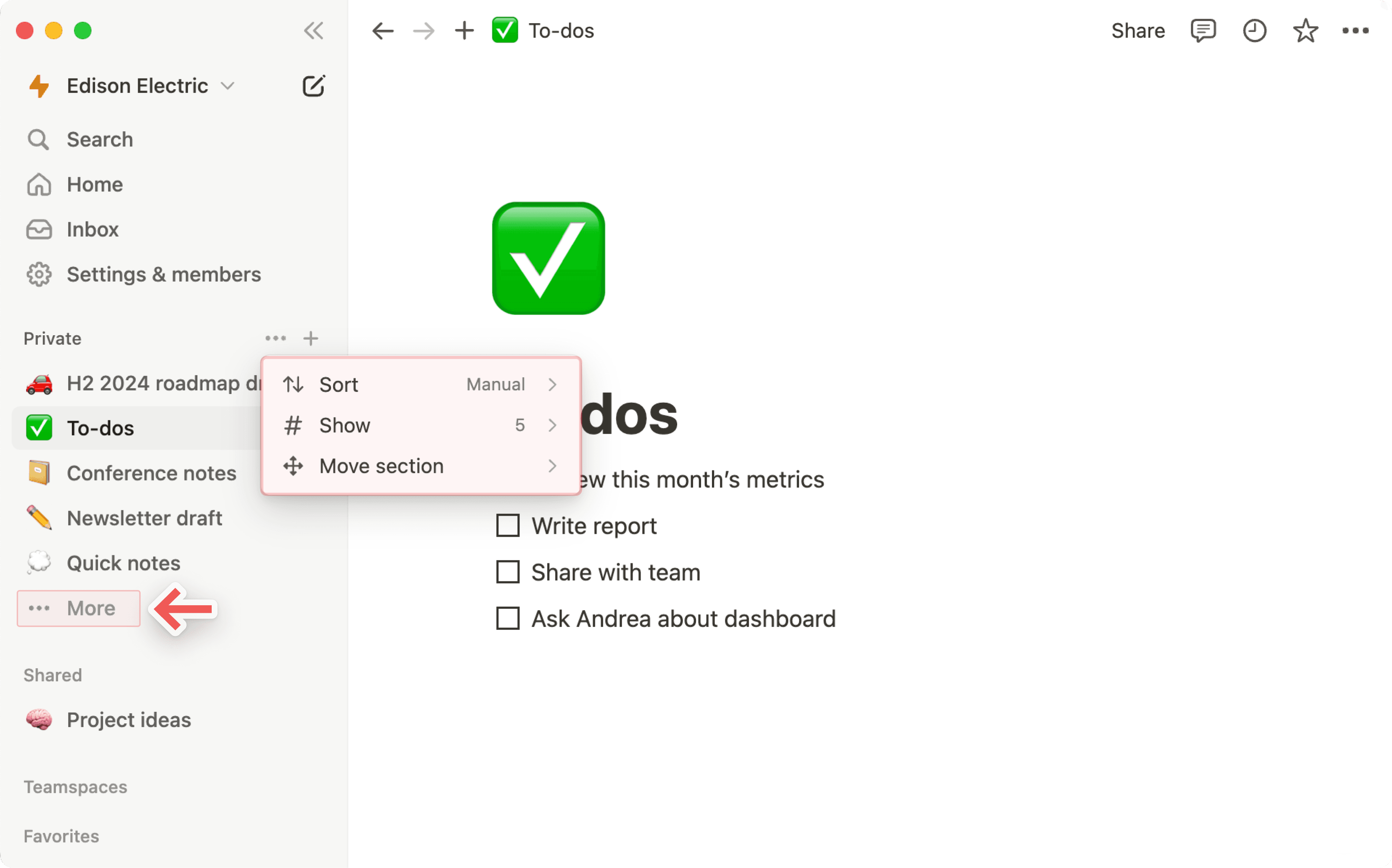 hc: configurações da seções da barra lateral
