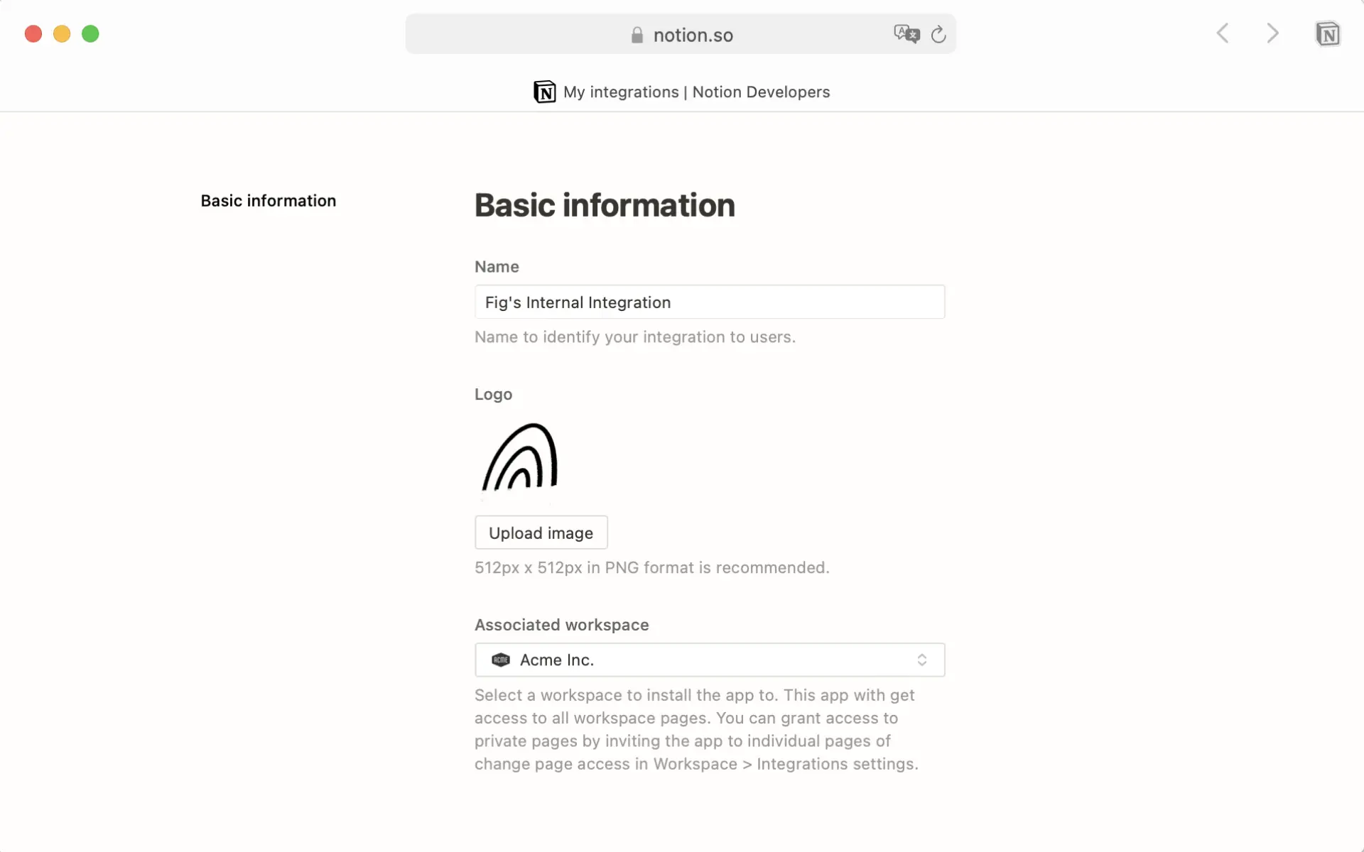 Informações de integração