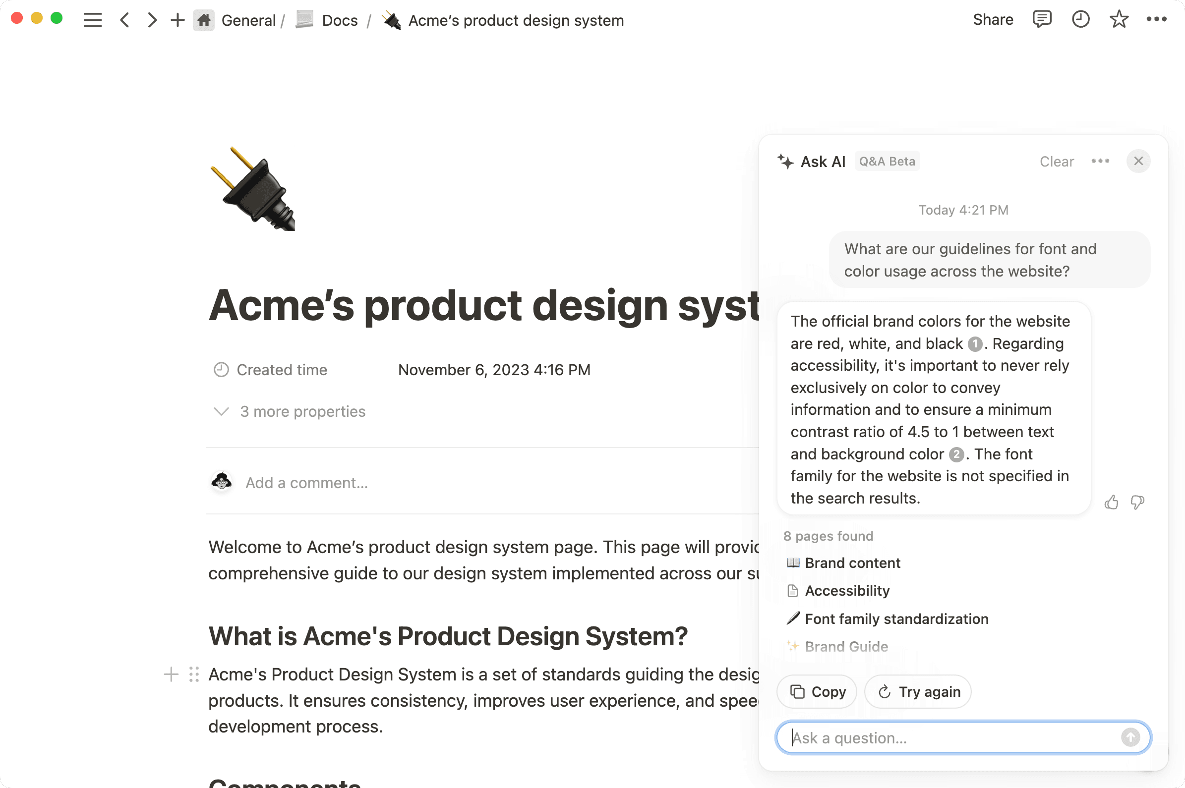 Consulte informações contidas no seu espaço de trabalho sem desviar do fluxo de trabalho.