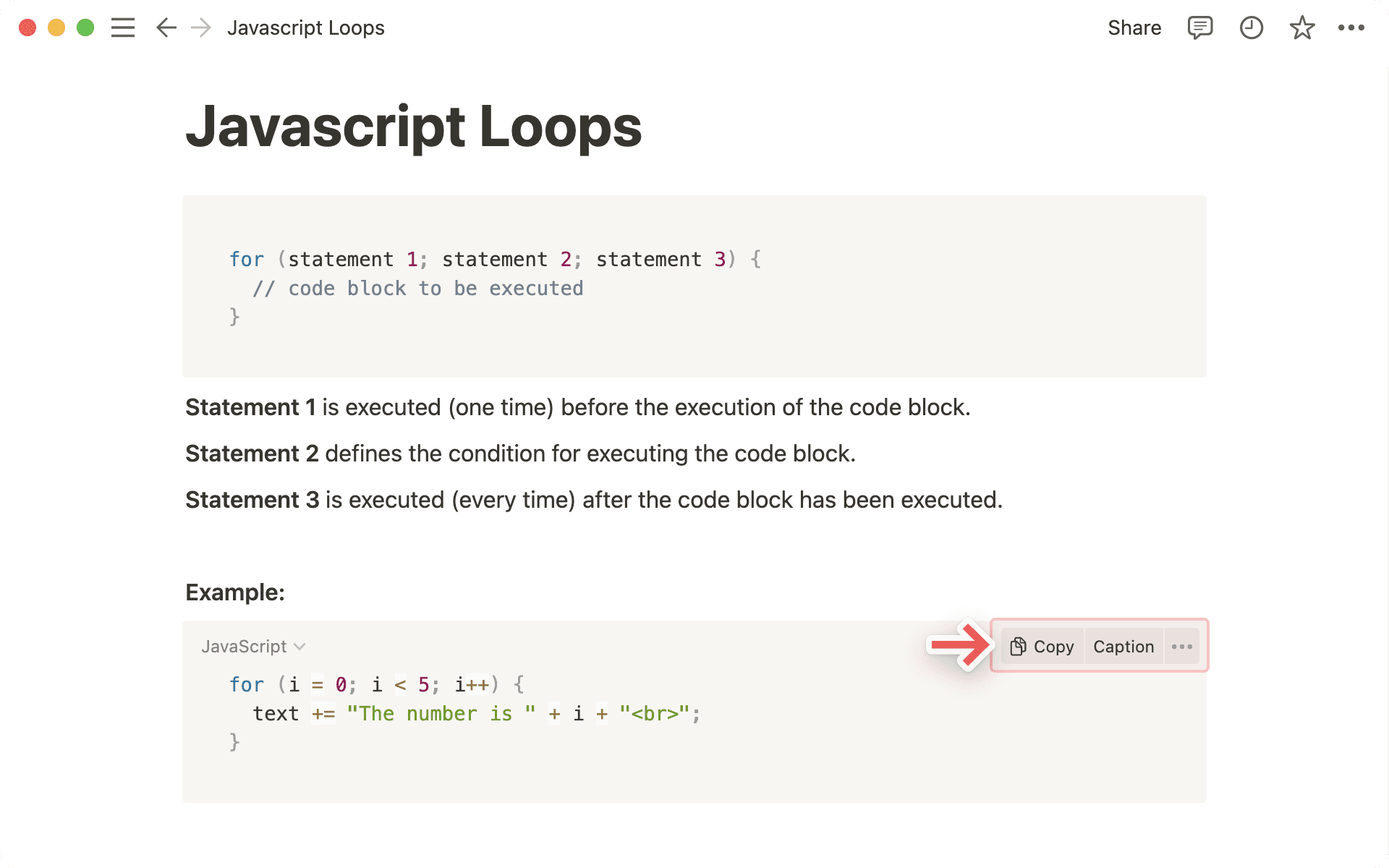 Copiar e criar legenda para código