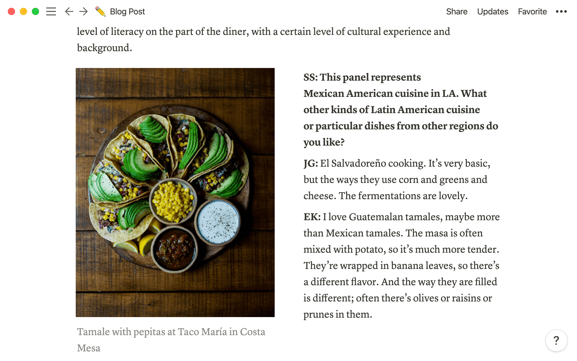 Text, images, external links, columns and more come together in your Notion blog post.