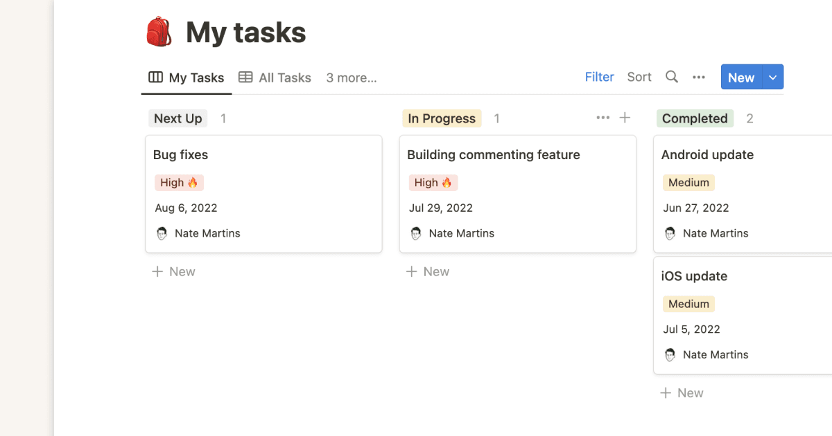 Miniatura da lista de tarefas