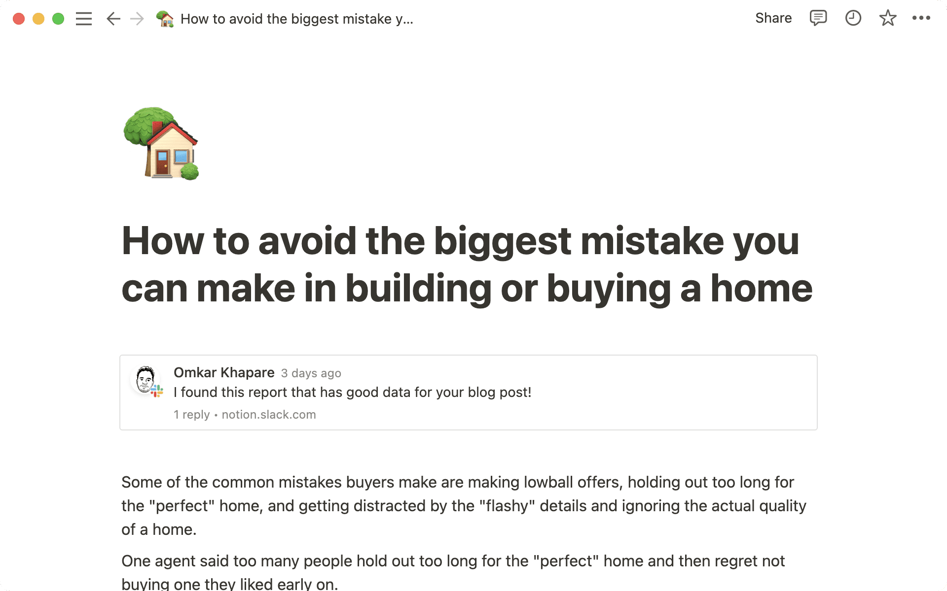 Insira mensagens relevantes do Slack em seus documentos.