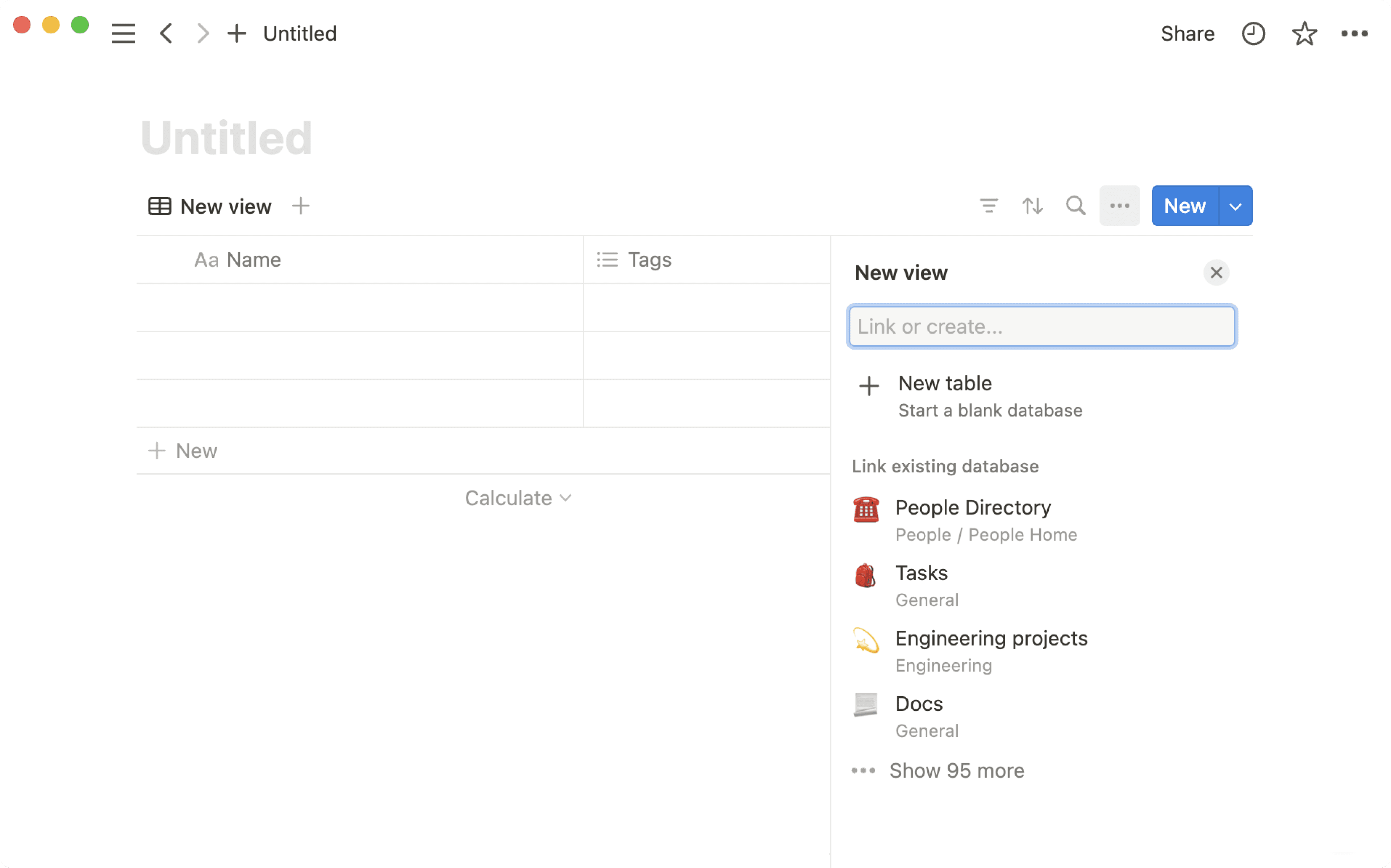 Criar nova base de dados