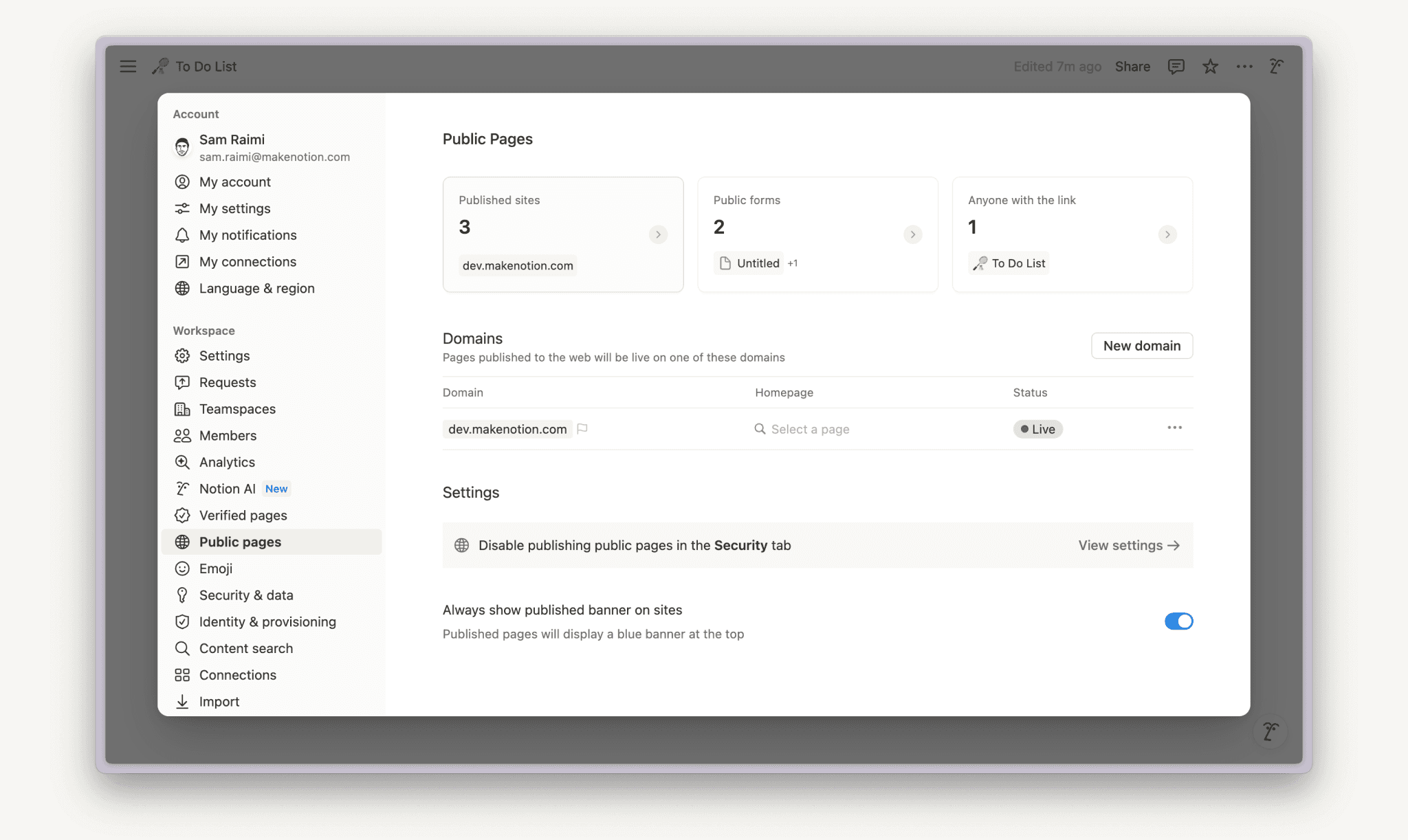 hc: gerenciar os seus sites do notion publicados