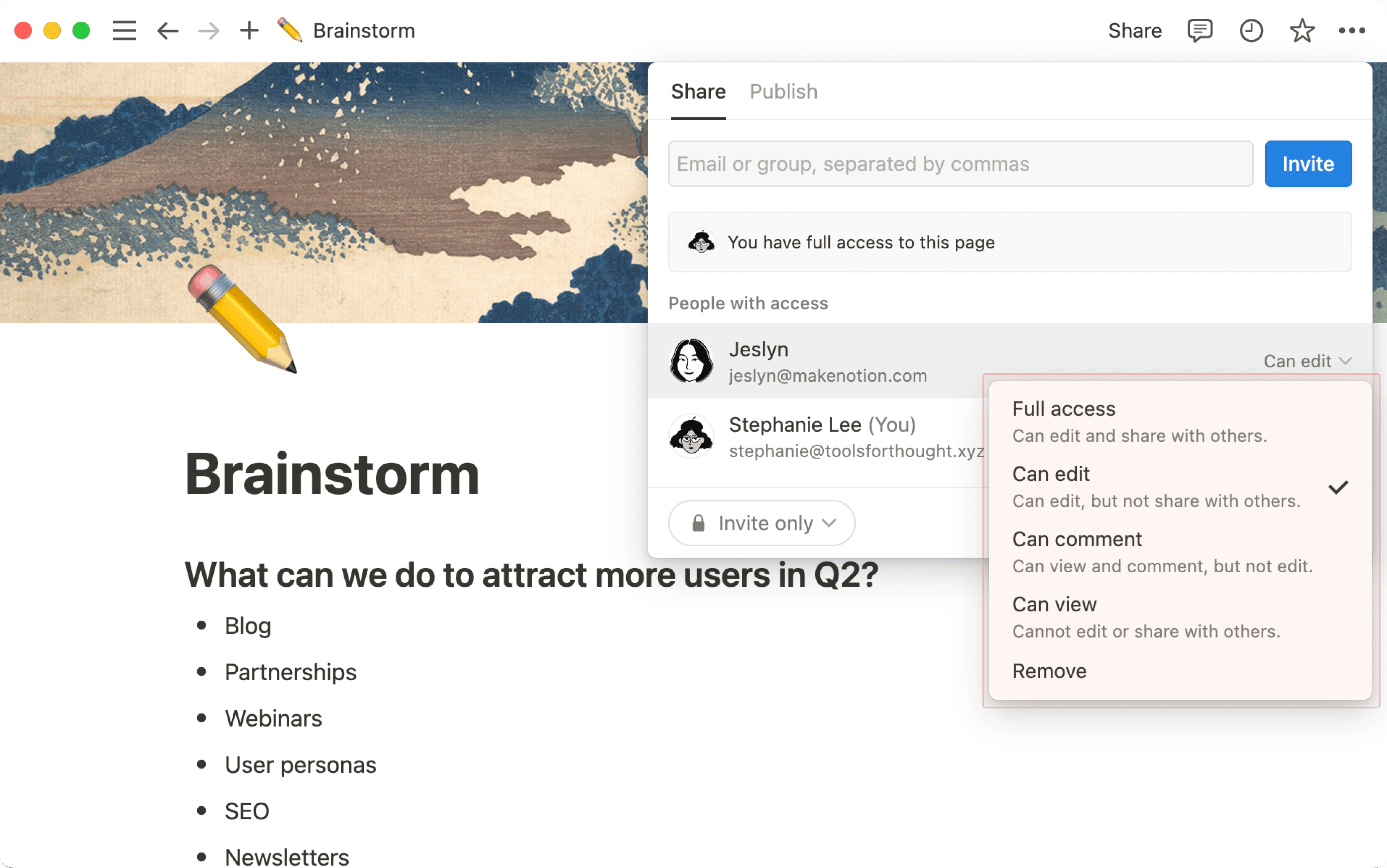 Compartilhamento e autorizações - editar autorizações