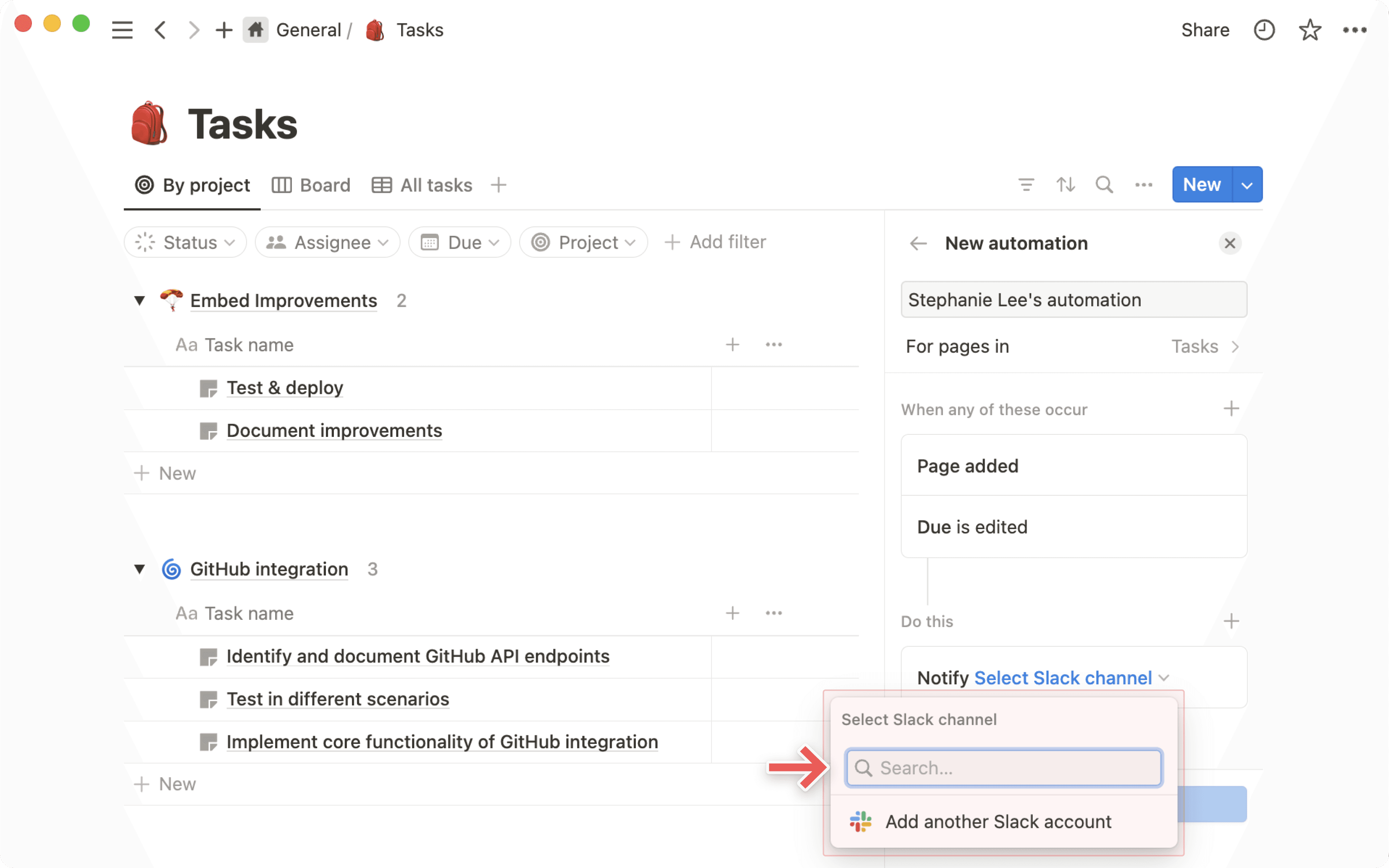 hc: automação de bd no slack
